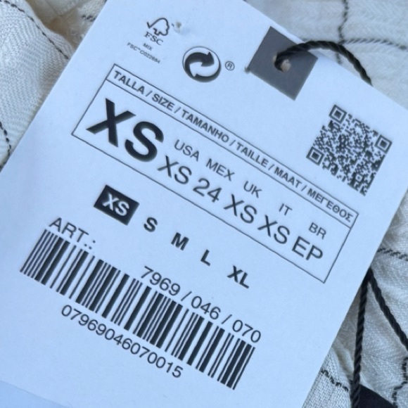 Zara Checkered Side Tied Wrap Blouse - Picture 7 of 9